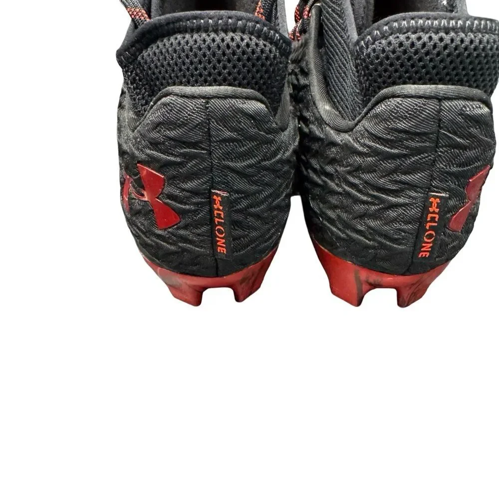 Under Armour Spotlight Clone 4.0 Football Cleats Black Orange Men's 12 BNIB